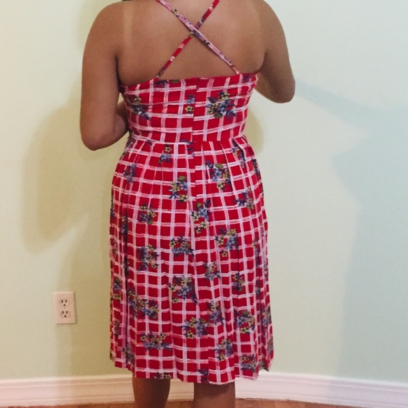 Maison Jules Red Floral Dress size 12 - Picture 2 of 4